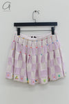 YANYAN KNITS woven plaid pleated skirt YYK-YYW24-0272-ZS purple
